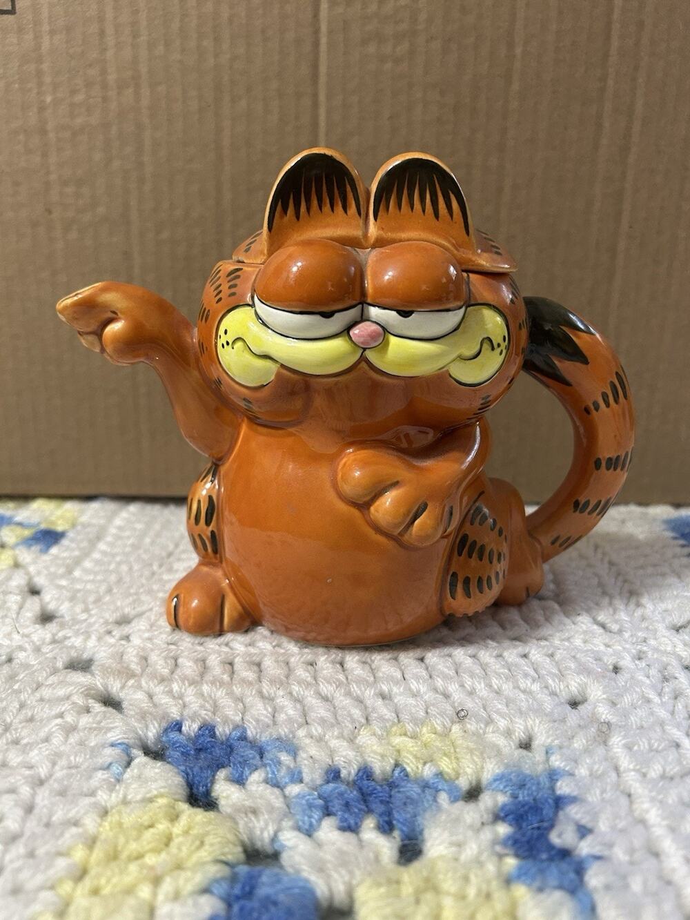 Enesco Garfield Teapot Vintage Ceramic Cat Made In Japan Jim Davis 1981